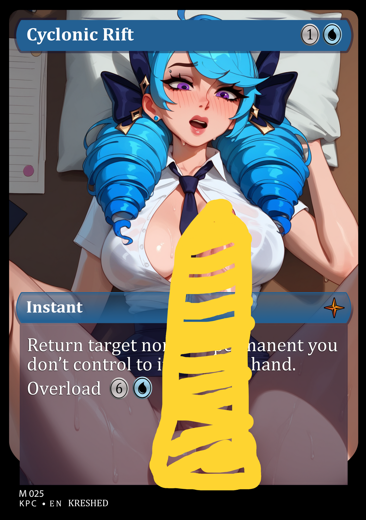 Cyclonic Rift - Futanari NSFW Waifu MTG Foil Proxy