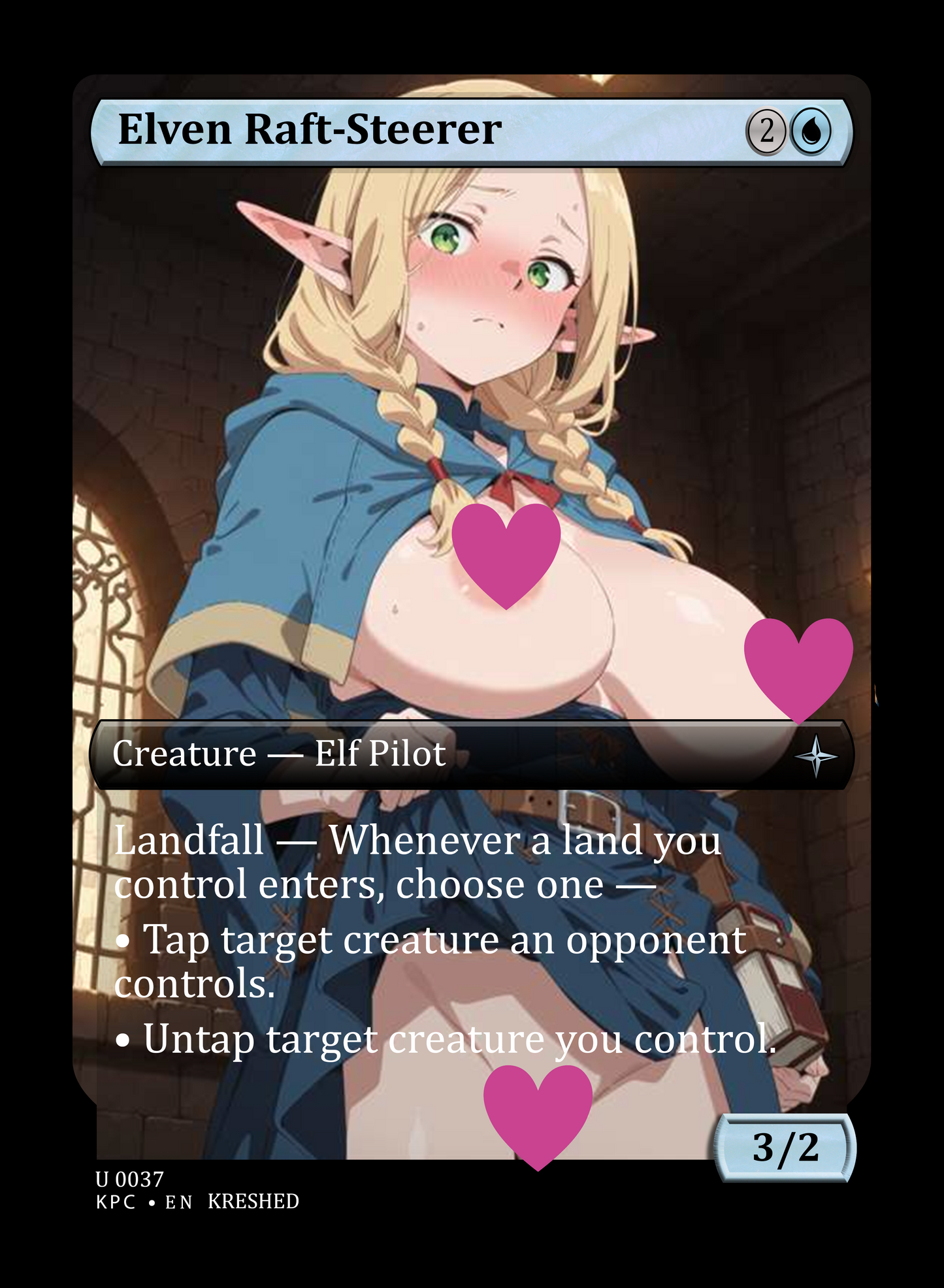 Elven Raft-Steerer NSFW Waifu MTG Foil Proxy