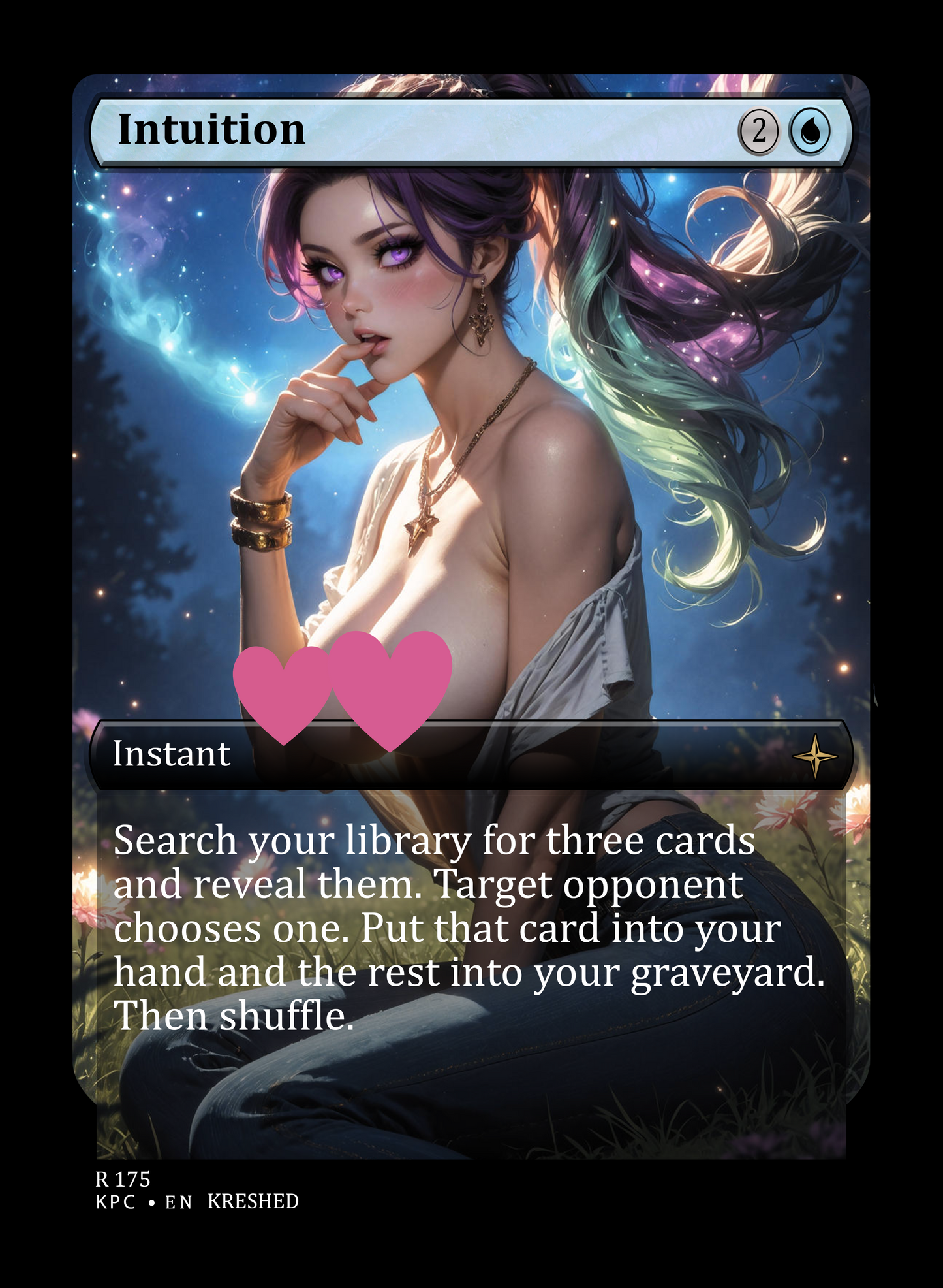 Intuition NSFW Waifu MTG Foil Proxy