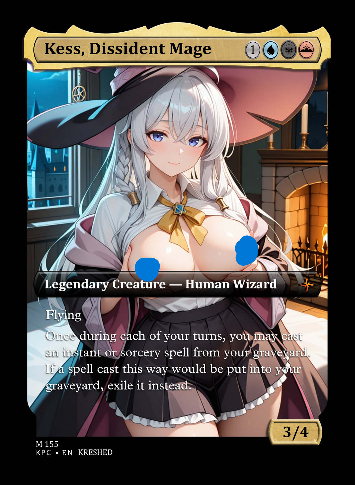 The Waifu Halloween singles: Kess, dissident Mage - NSFW Waifu MTG Foil Proxy