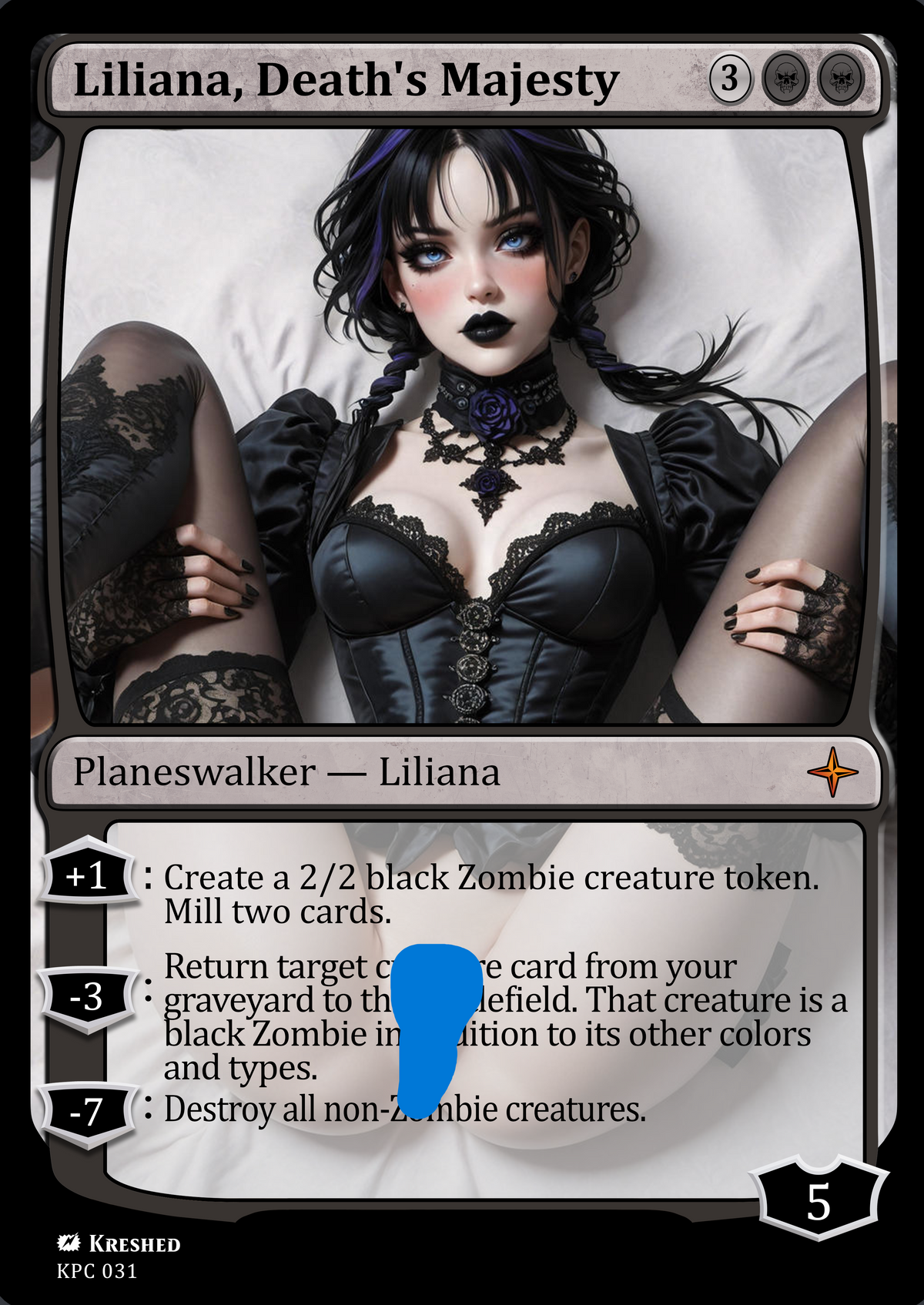 Liliana Death's Majesty - NSFW Waifu MTG Foil Proxy