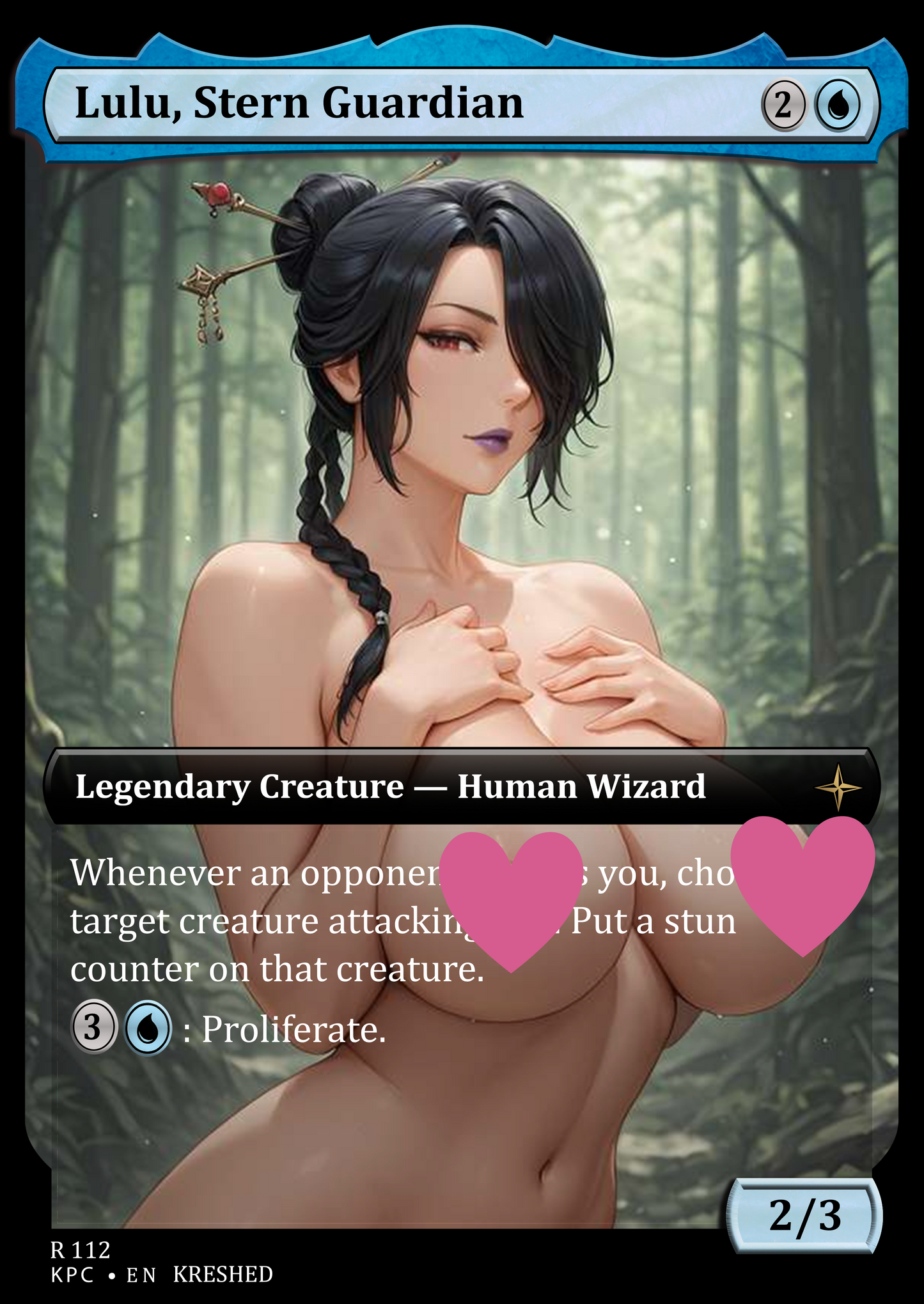 Lulu, Stern Guardian NSFW Waifu MTG Foil Proxy