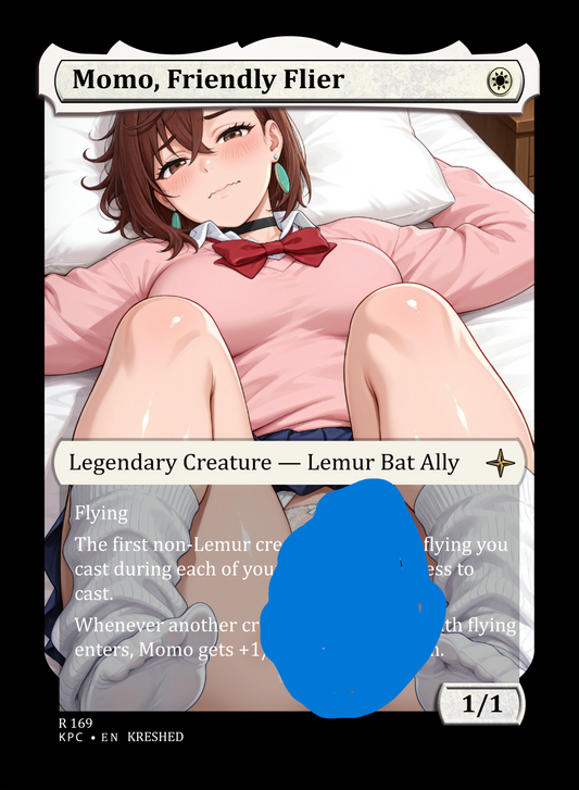 Momo, Friendly Flier - Momo Ayase Avatar NSFW Waifu MTG Foil Proxy