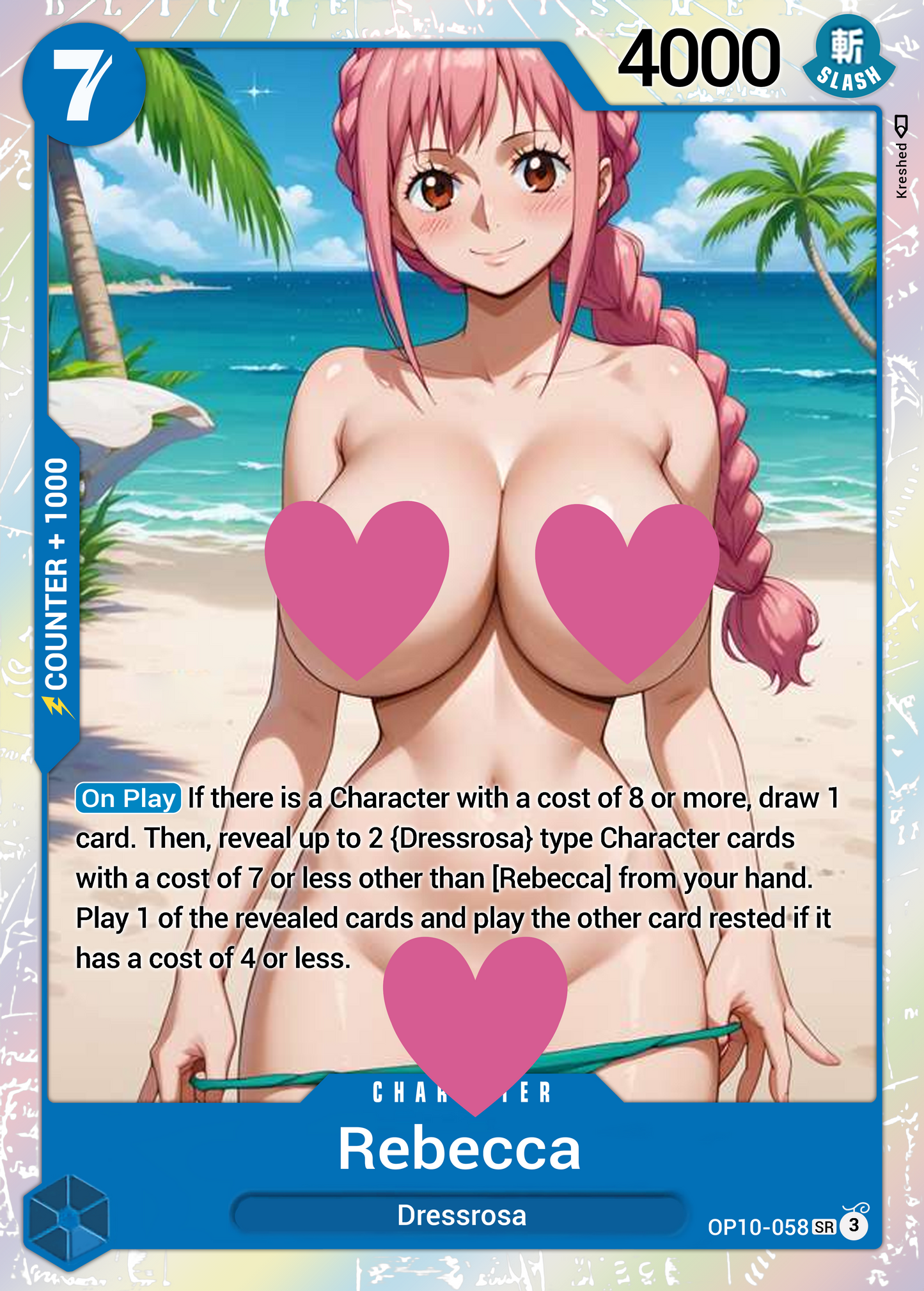 One Piece Rebecca OP10-058 Character Proxy Card Holo NSFW