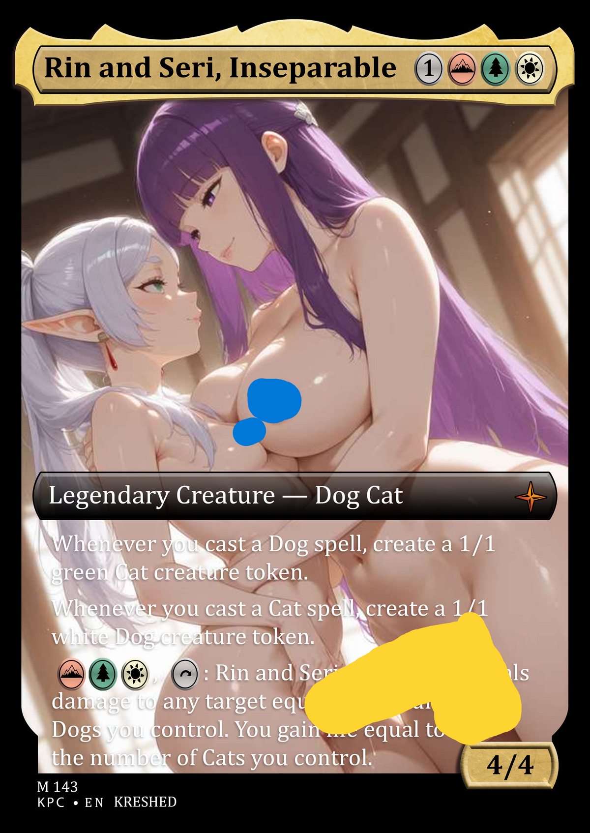Rin and Seri, Inseparable - Frieren Futanari NSFW Waifu MTG Foil Proxy