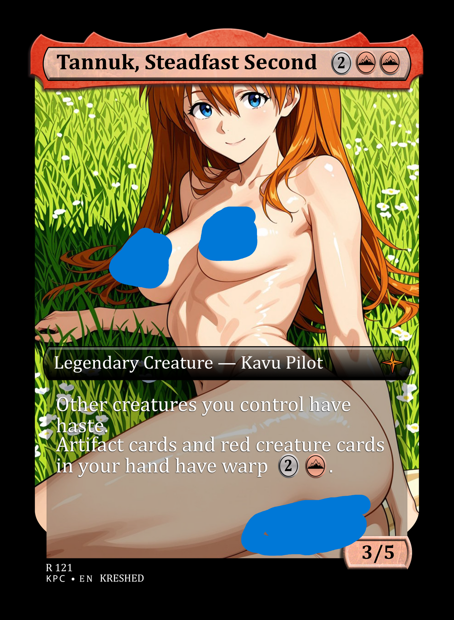 Tannuk, Steadfast Second - Asuka NSFW Waifu MTG Foil Proxy