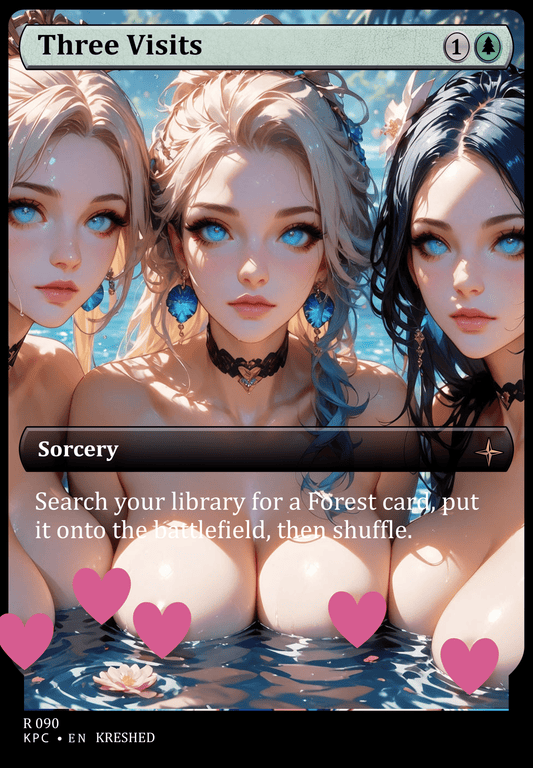 Three Visits NSFW Waifu MTG Foil Proxy