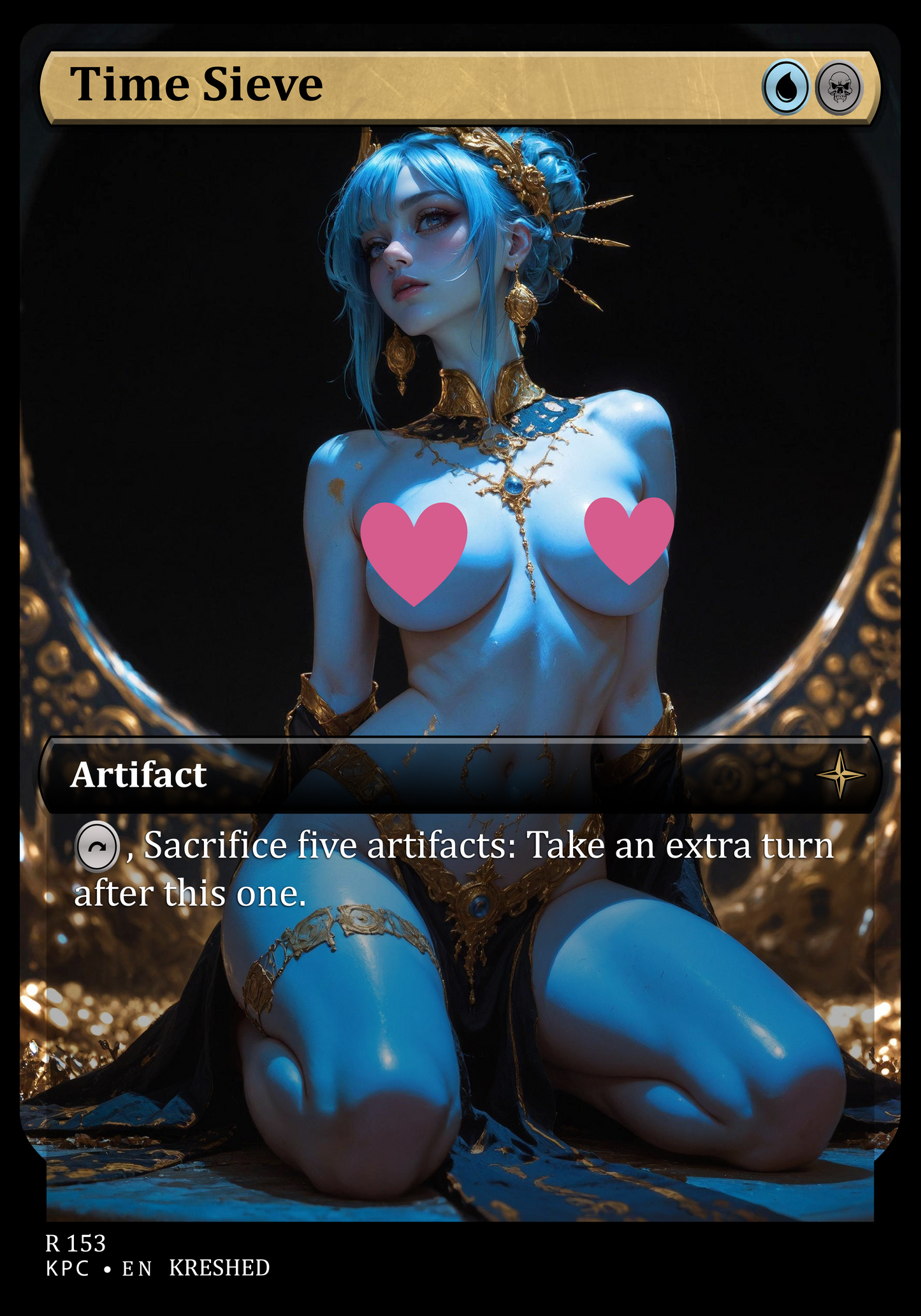 Time Sieve NSFW Waifu MTG Foil Proxy