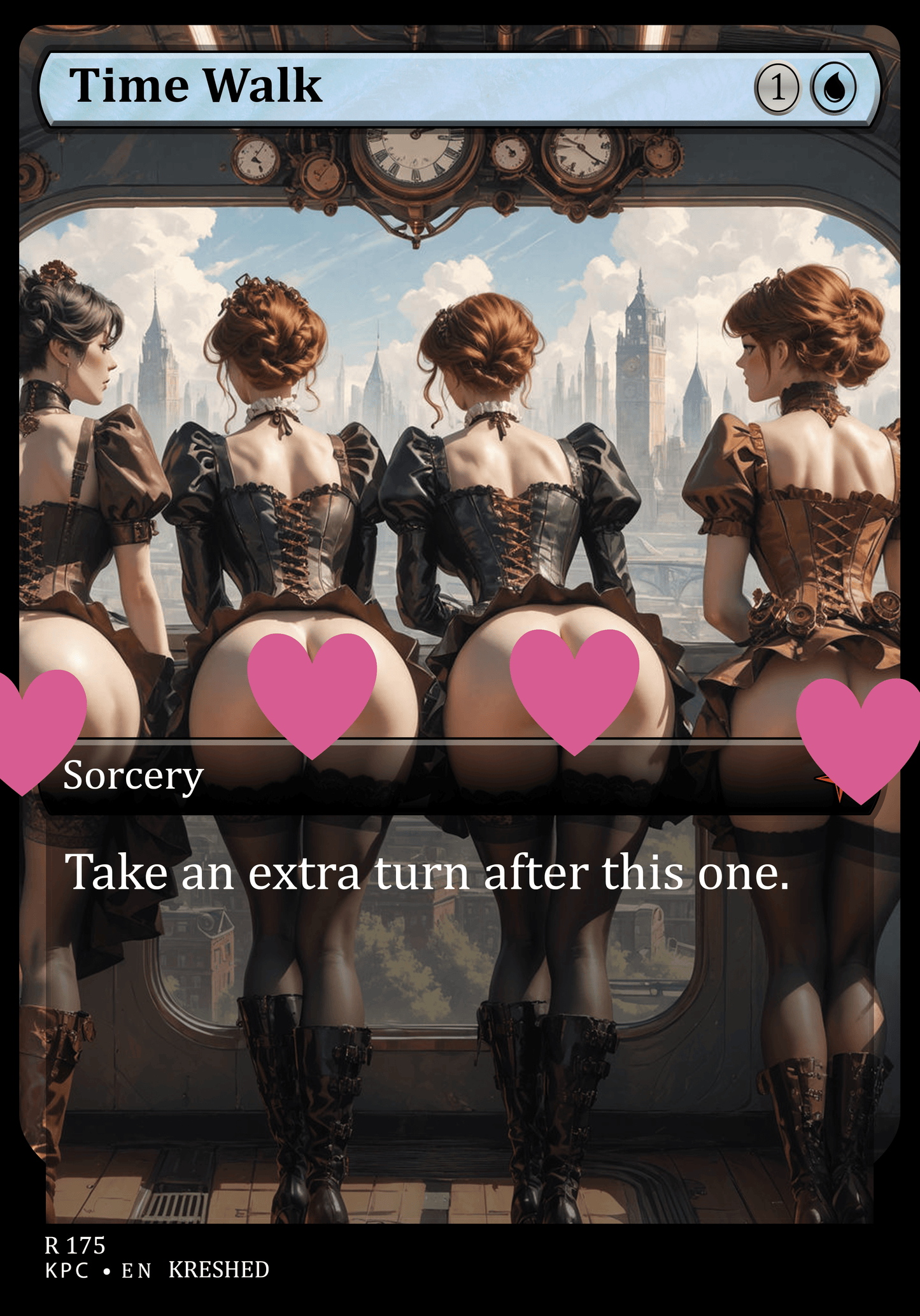 Time Walk NSFW Waifu MTG Foil Proxy