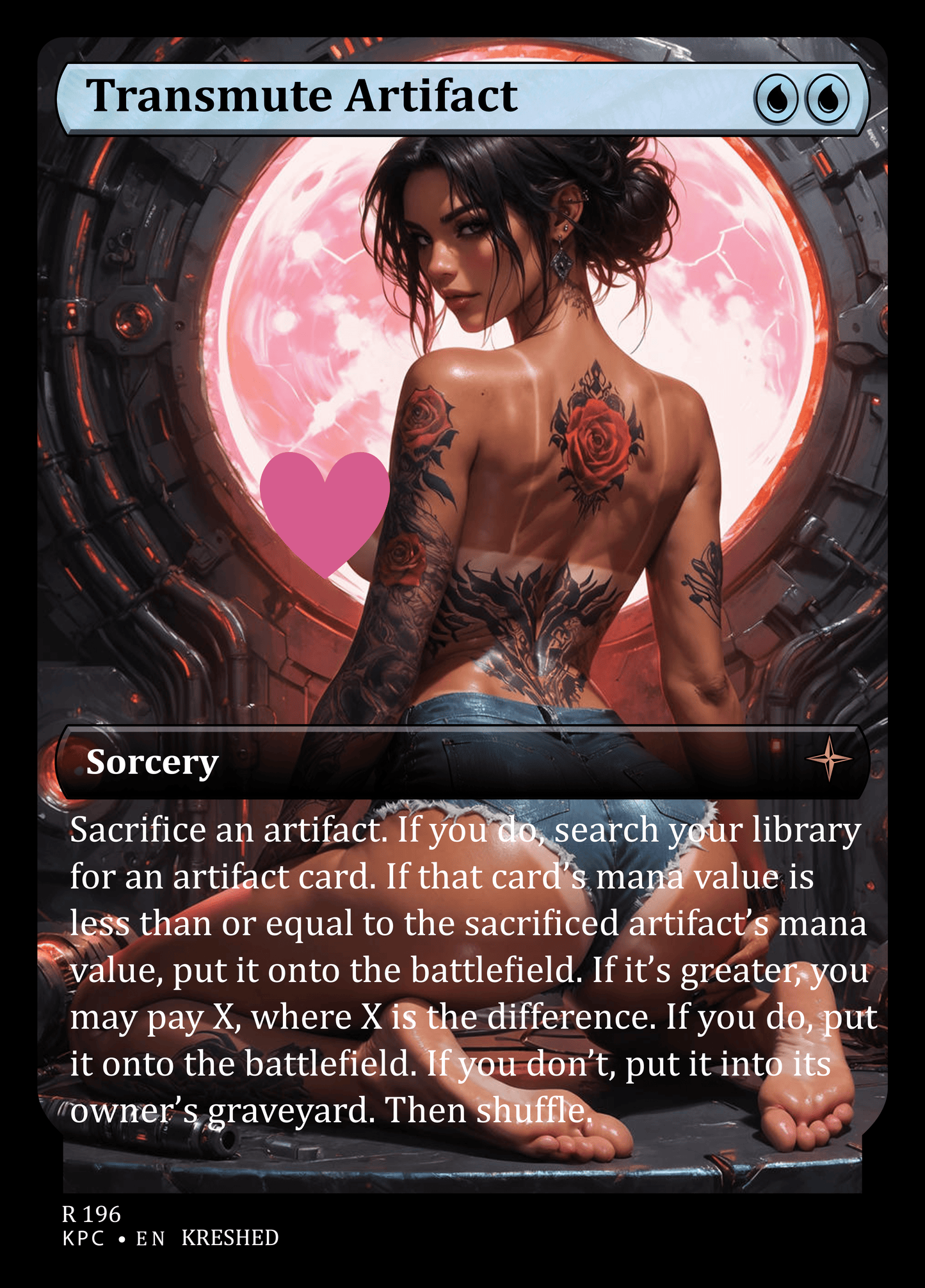 Trasmute Artifact NSFW Waifu MTG Foil Proxy