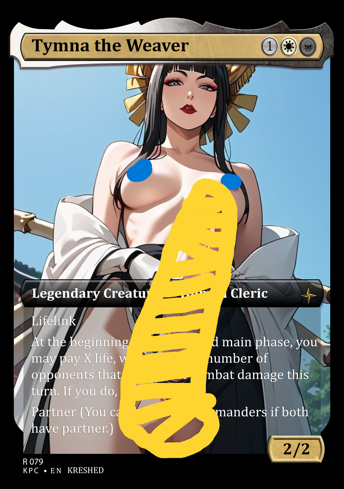 Tymna the Weaver - Senjumaru Futanari NSFW Waifu MTG Foil Proxy