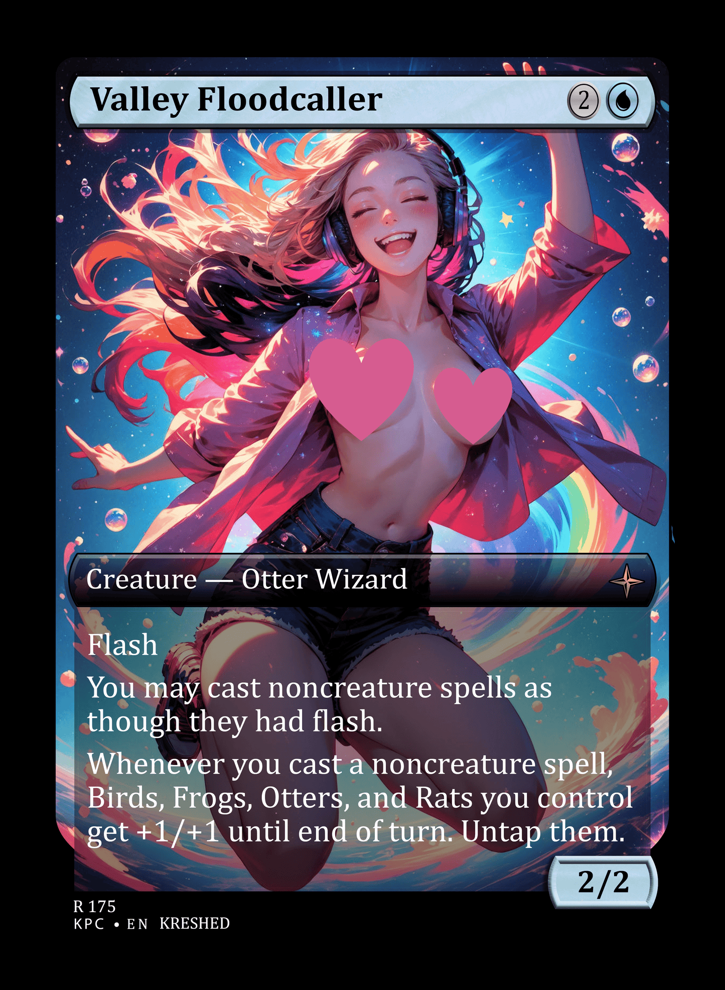 Valley Floodcaller NSFW Waifu MTG Foil Proxy