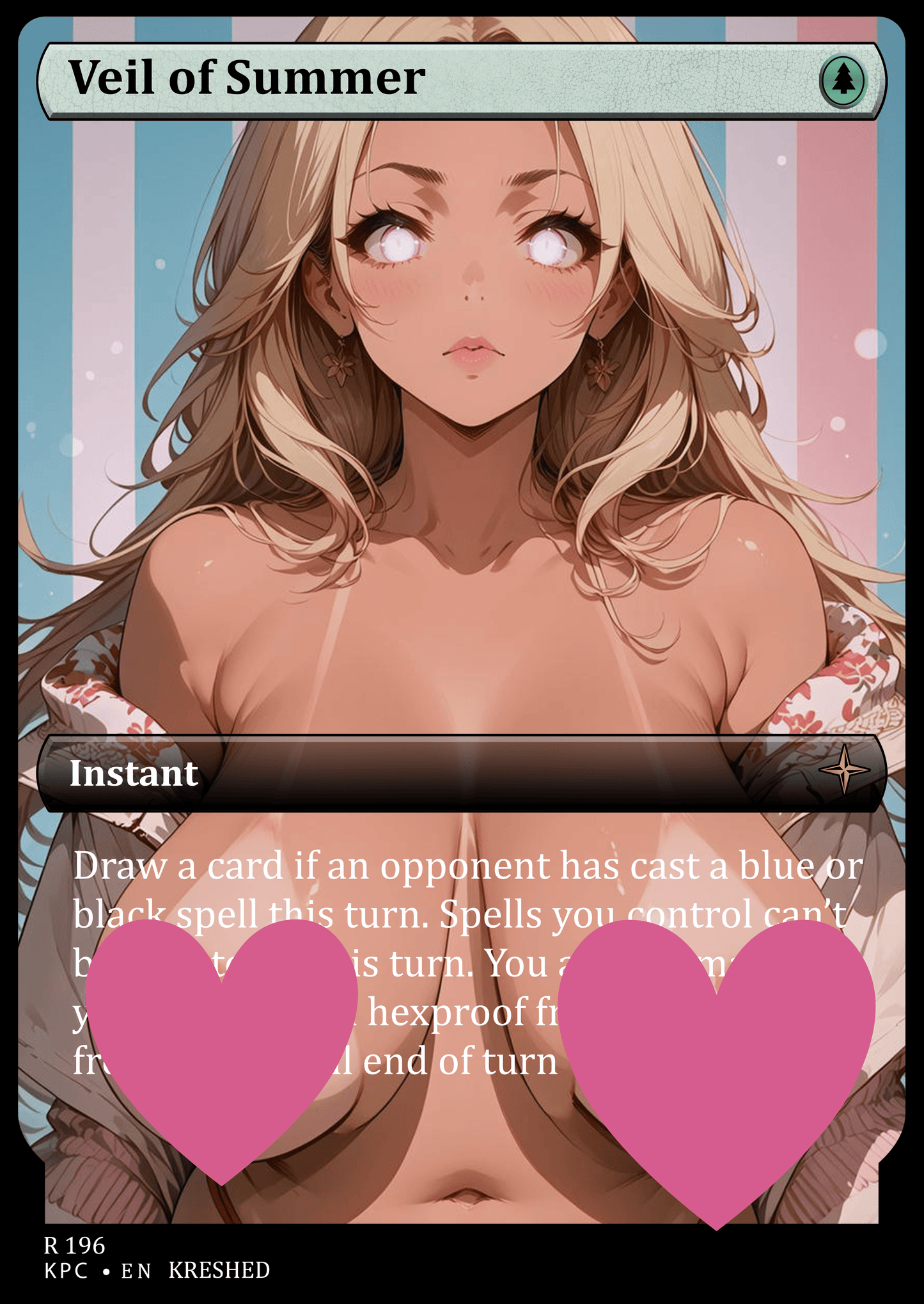 Veil of Summer NSFW Waifu MTG Foil Proxy