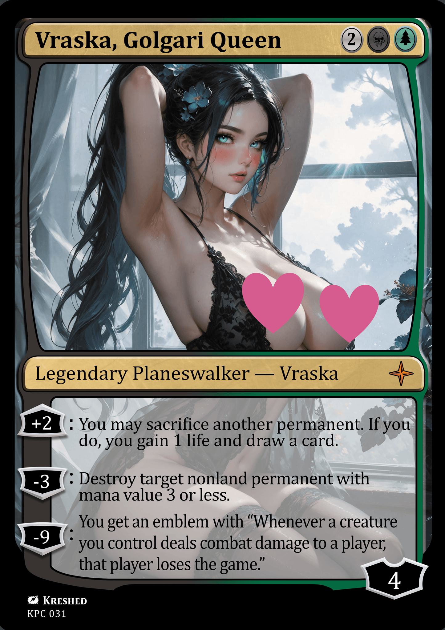 Vraska, Golgari Queen NSFW Waifu MTG Foil Proxy