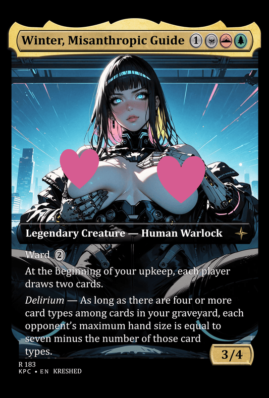Winter, Misanthropic Guide NSFW Waifu MTG Foil Proxy
