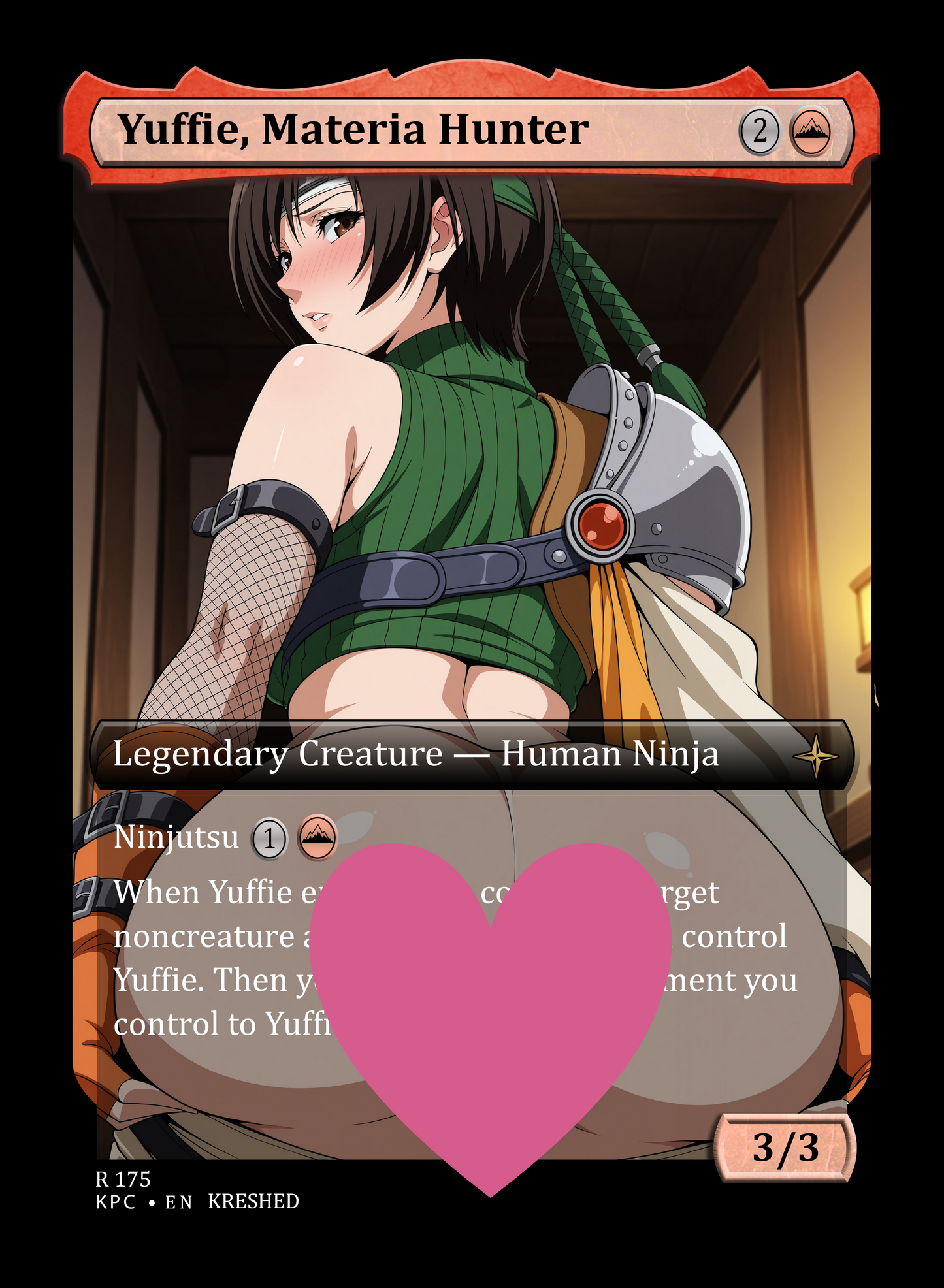 Yuffie, Materia Hunter  NSFW Waifu MTG Foil Proxy