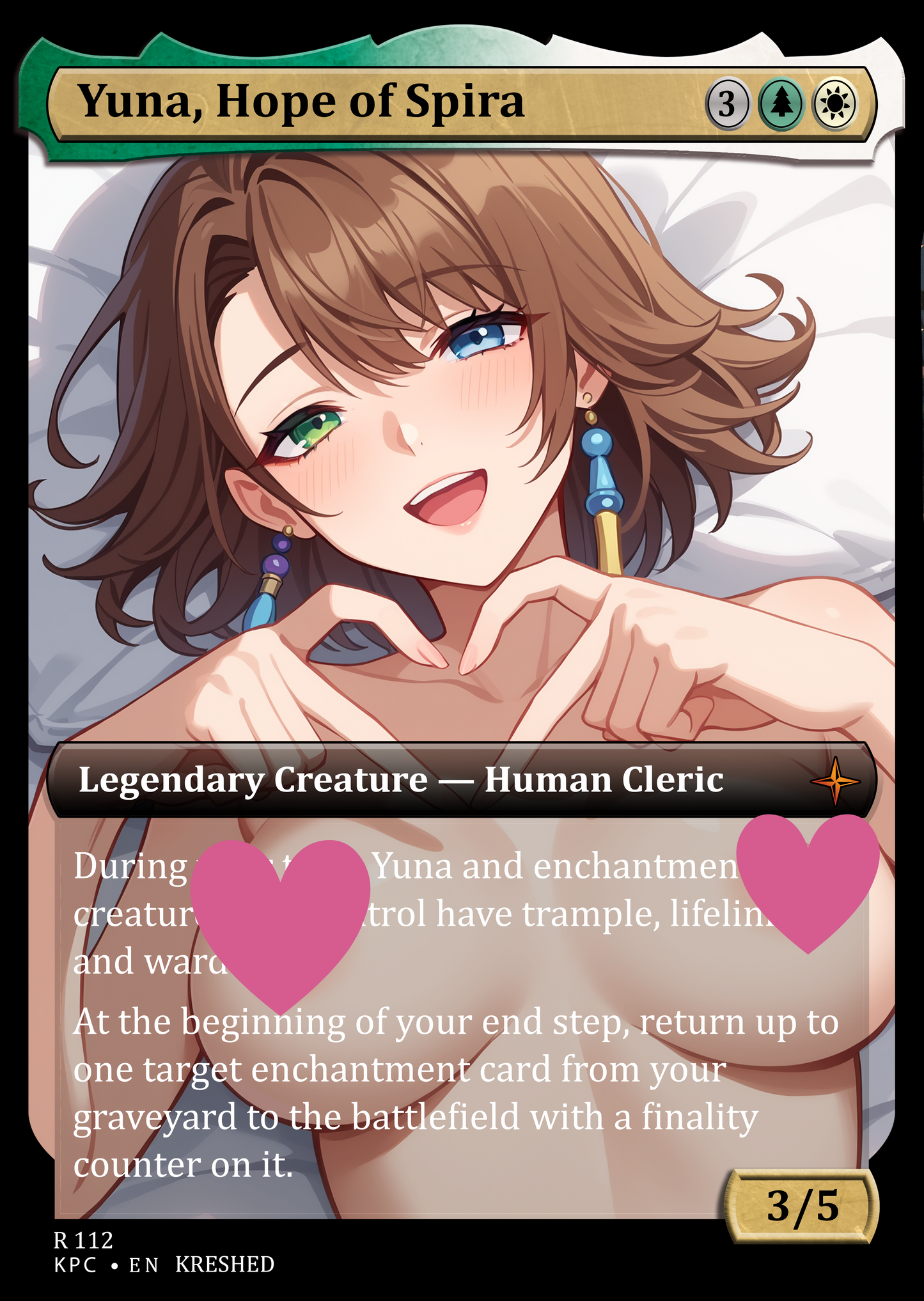 Yuna, Hope of Spira NSFW Waifu MTG Foil Proxy