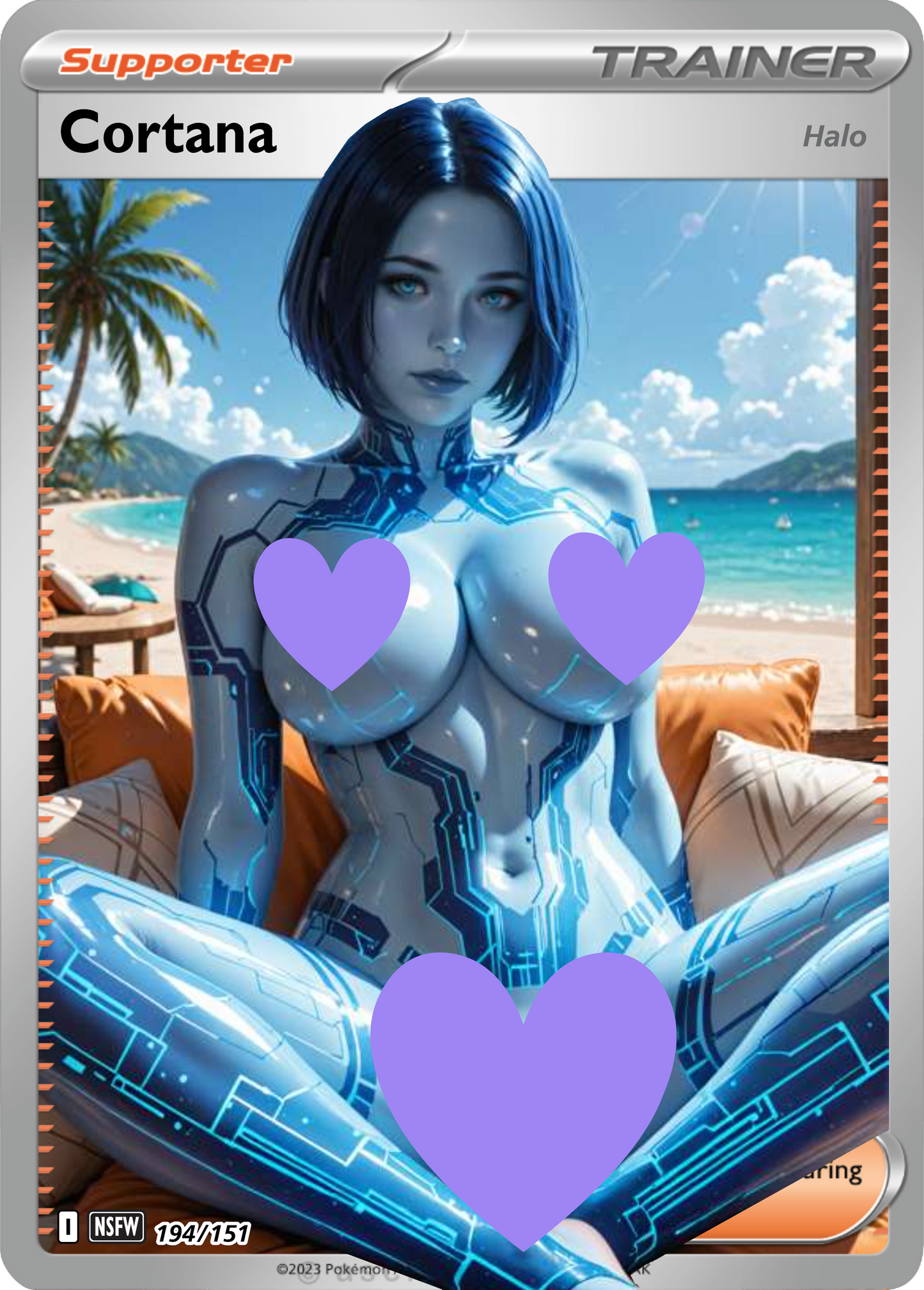 Cortana Halo NSFW Waifu pokemon Foil Proxy