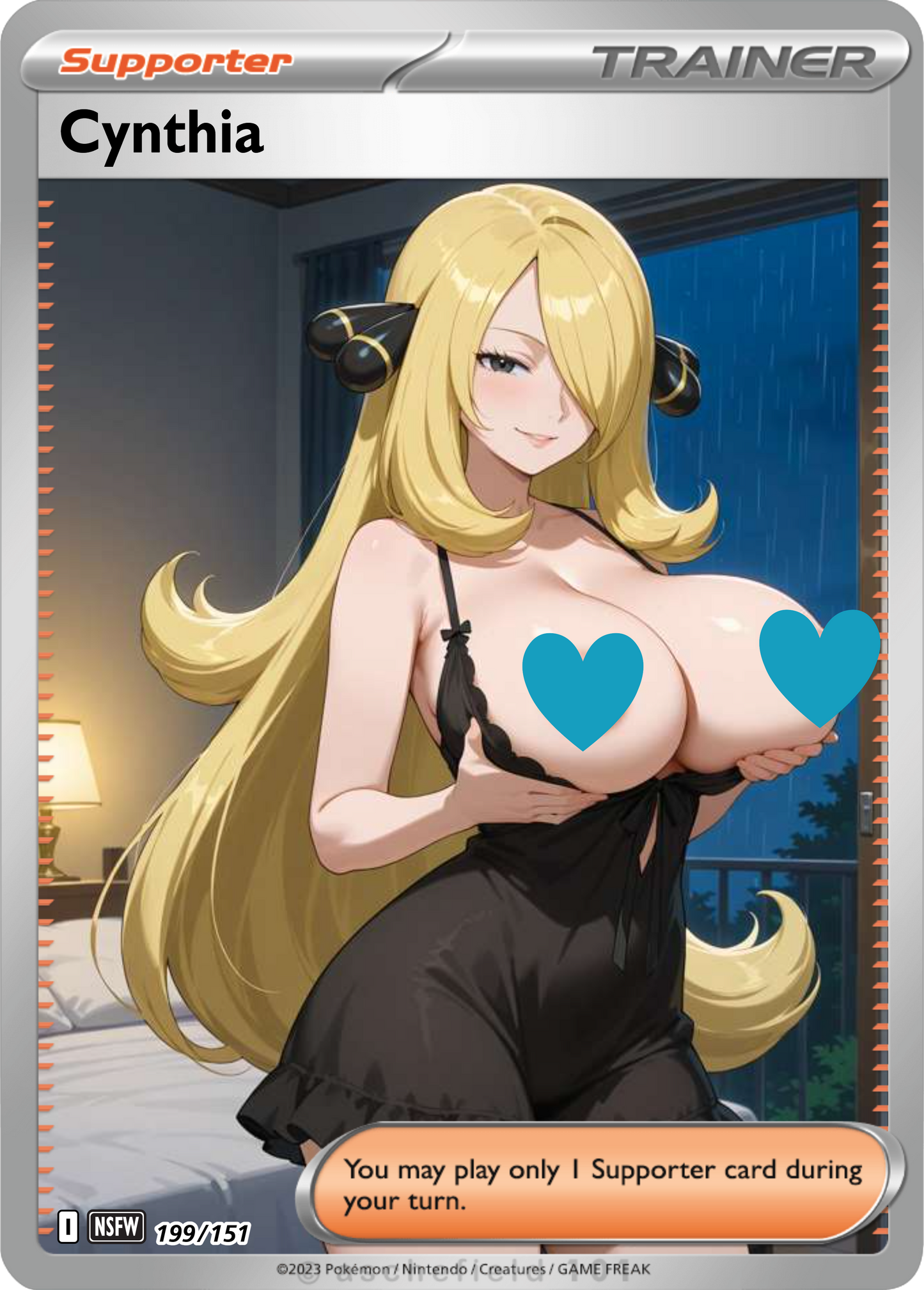 Cynthia NSFW Waifu pokemon Foil Proxy