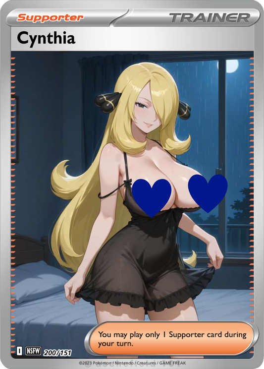 Cynthia NSFW Waifu pokemon Foil Proxy