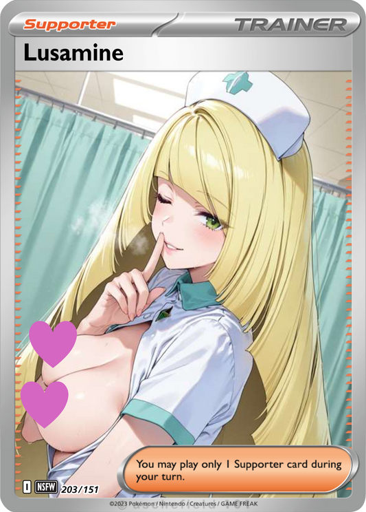 Lusamine NSFW Waifu pokemon Foil Proxy