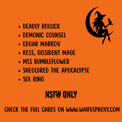 Waifu Halloween Bundle  – 7 Limited Edition Foil Waifu Proxy Cards