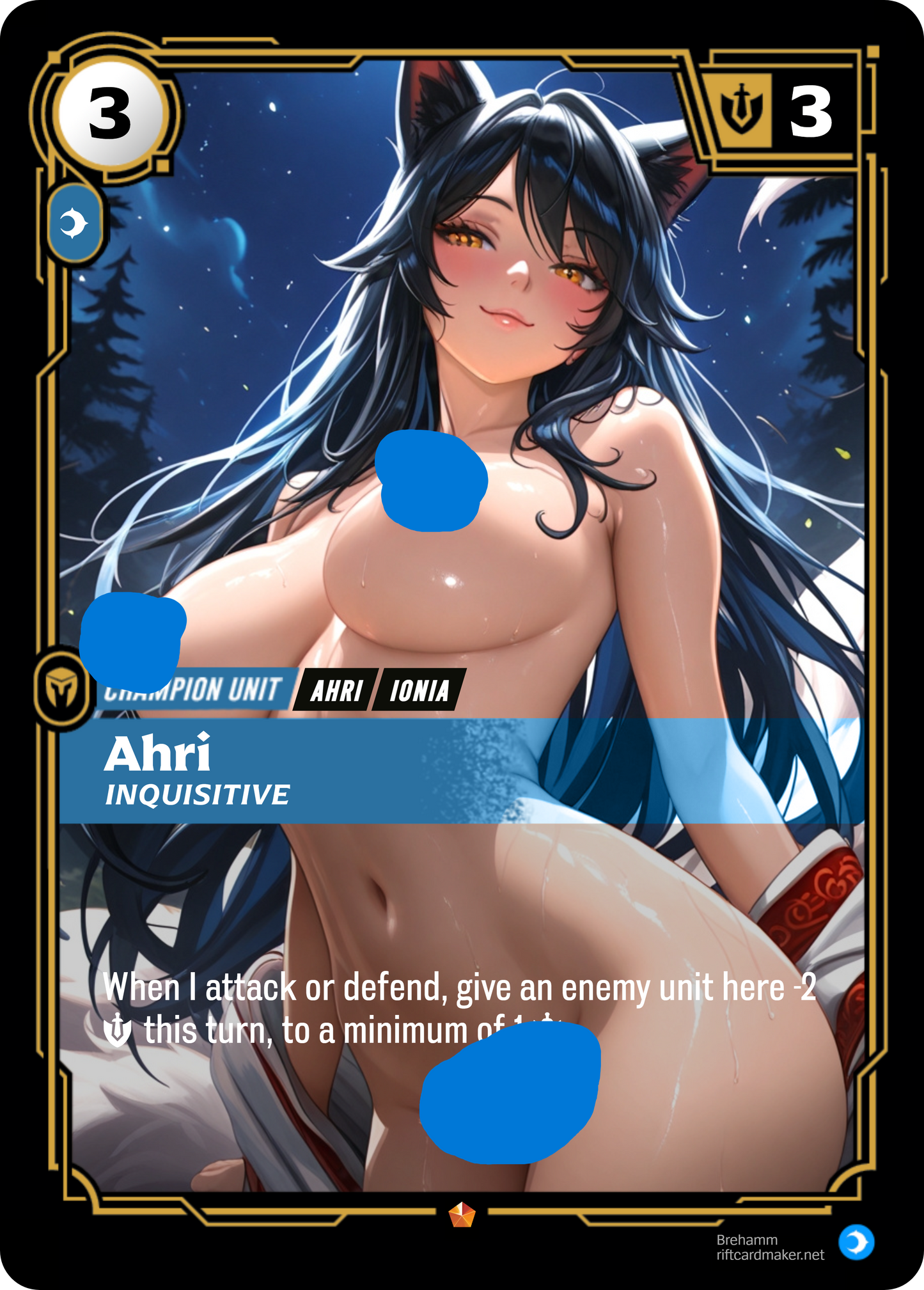 Ahri, Inquisitive - NSFW Waifu Riftbound  Foil Proxy