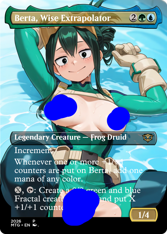 Berta, Wise Extrapolator,  NSFW Waifu MTG Foil Proxy