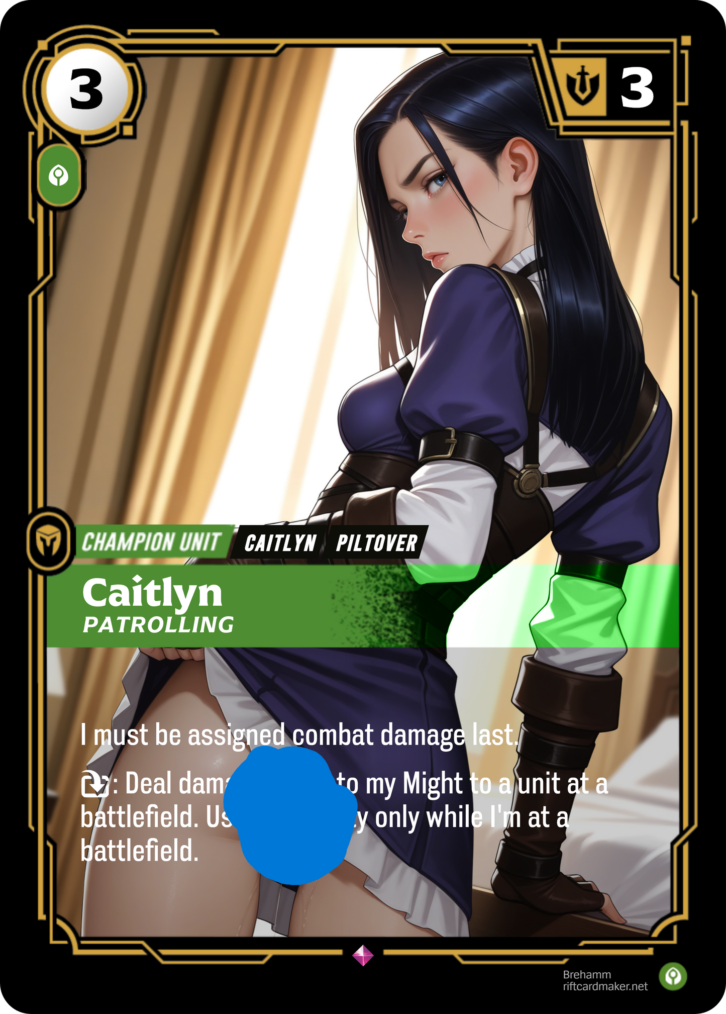 Caitlyn, Patrolling  - NSFW Waifu Riftbound Foil Proxy