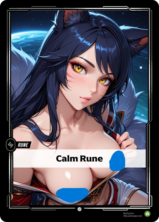 Calm Rune Ahri - NSFW Waifu Riftbound Foil Proxy