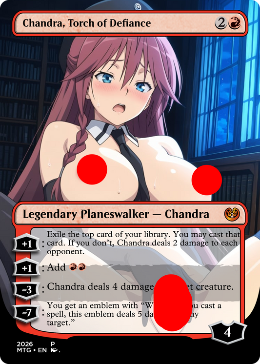 Chandra, Torch of Defiance, NSFW Waifu MTG Foil Proxy