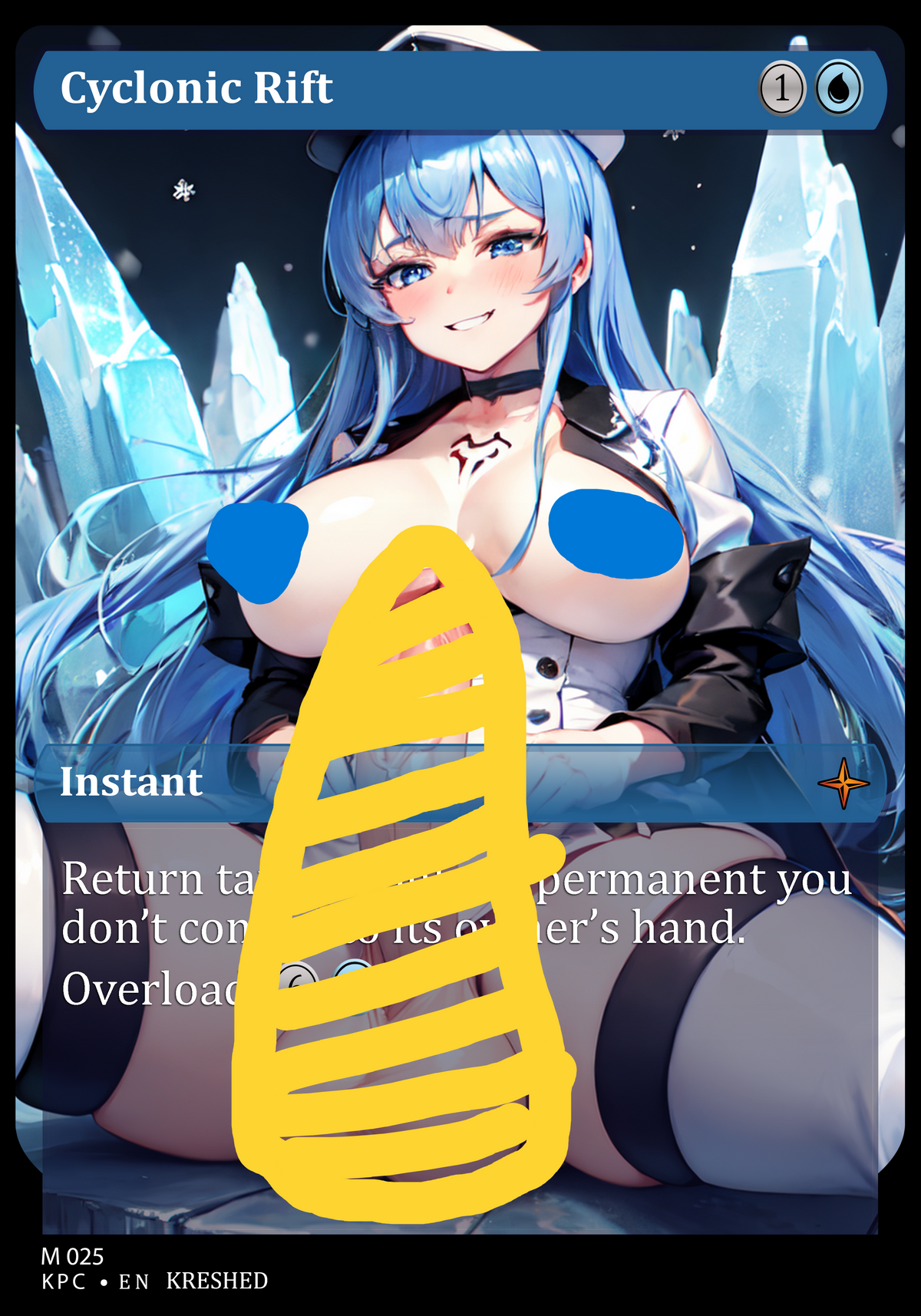 Cyclonic Rift - Esdeath Futanari NSFW Waifu MTG Foil Proxy