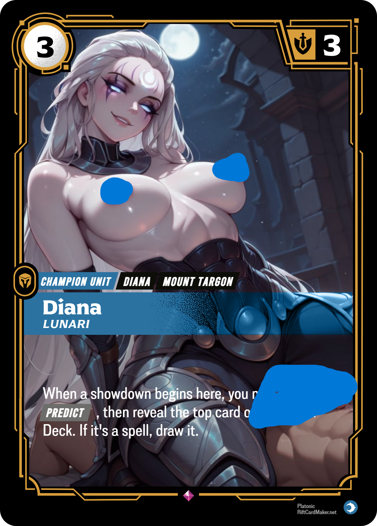 Diana, Lunari - Waifu Riftbound Foil Proxy