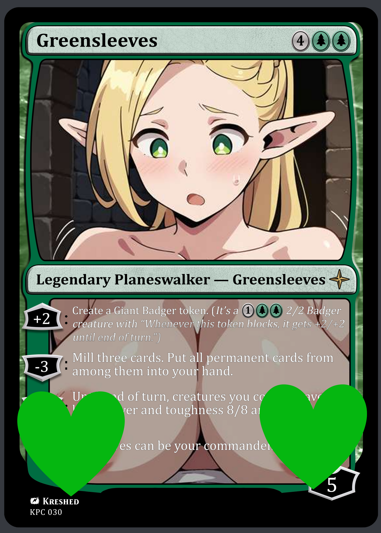 Greensleeves NSFW Waifu MTG Foil Proxy