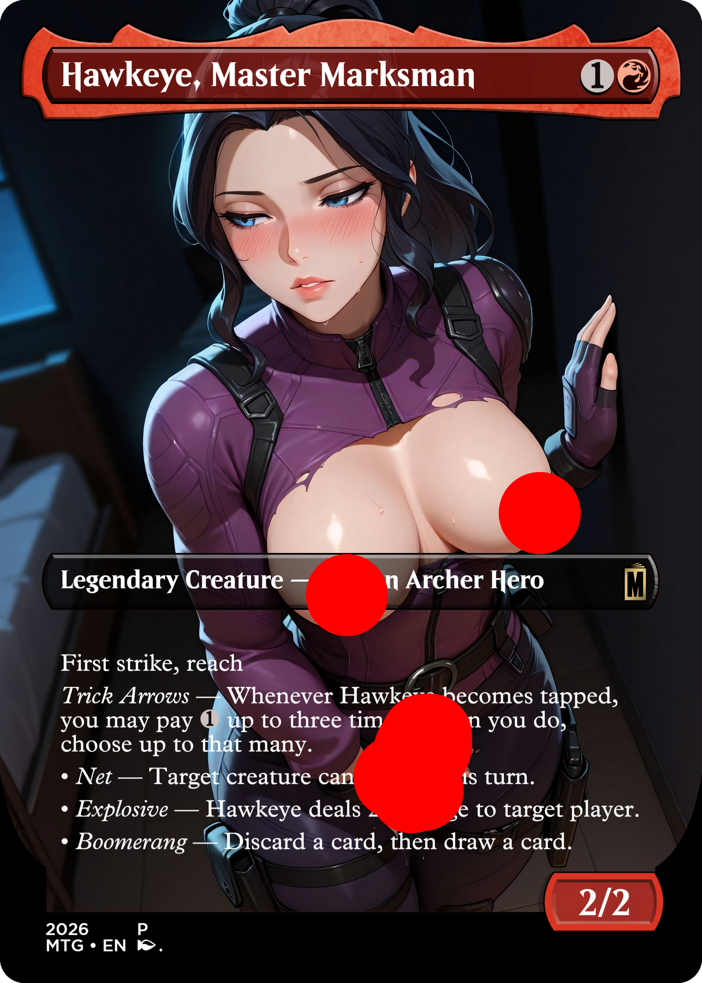 Hawkeye, Master Marksman, NSFW Waifu MTG Foil Proxy