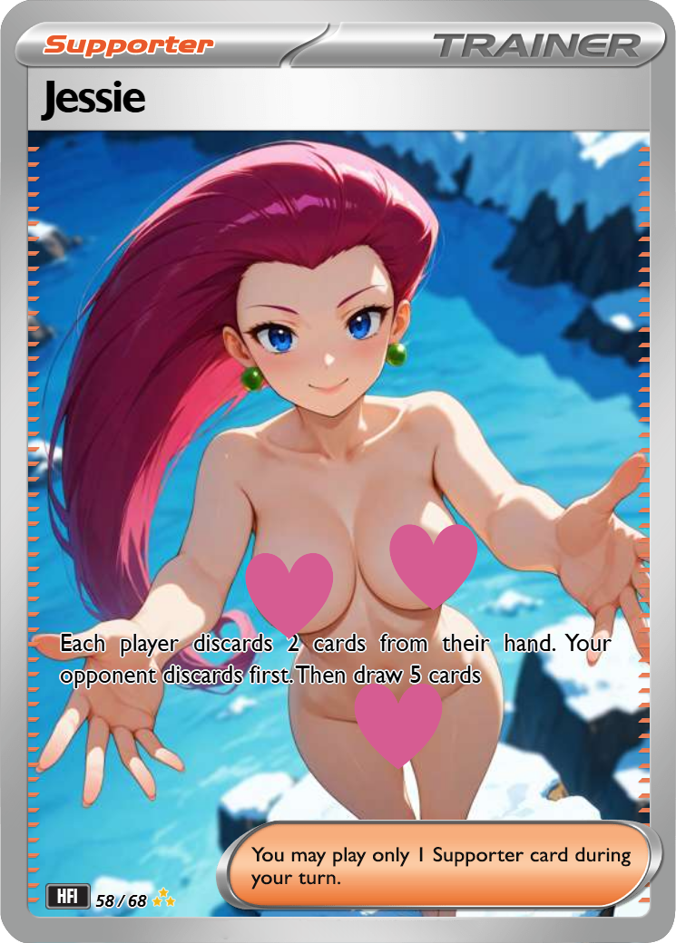 Jessie 58/68 NSFW Waifu  pokemon Foil Proxy
