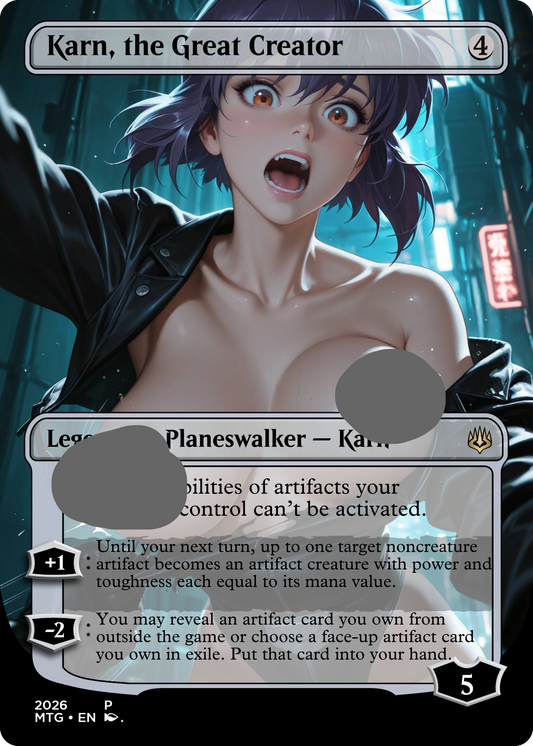 Karn, the Great Creator, NSFW Waifu MTG Foil Proxy