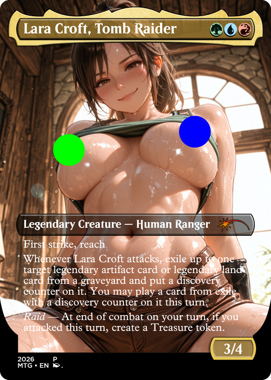 Lara Croft, Tomb Raider, NSFW Waifu MTG Foil Proxy