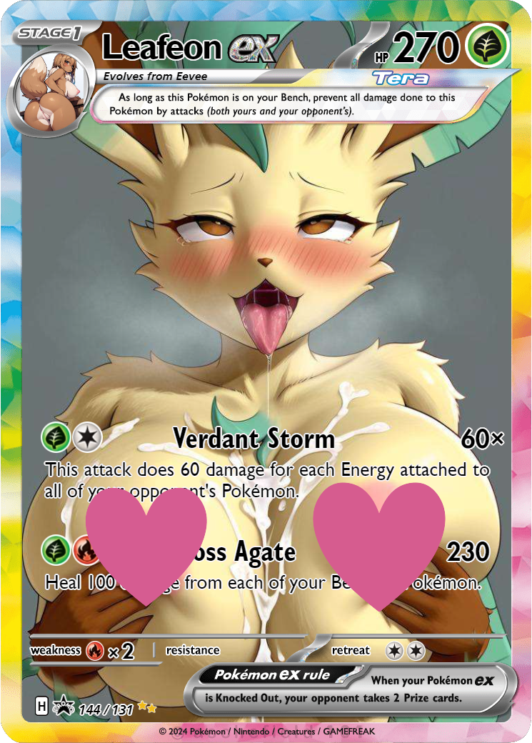 Leafeon EX 144/131 NSFW Waifu Furry pokemon Foil Proxy