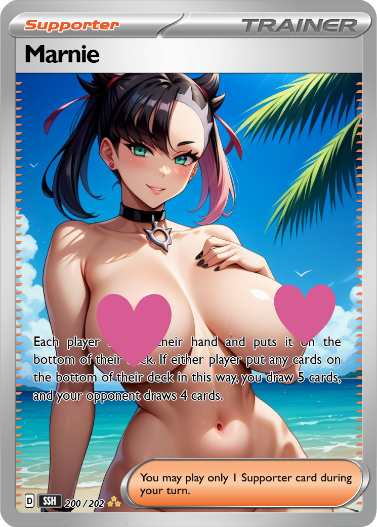 Marnie 250/190 NSFW Waifu  pokemon Foil Proxy