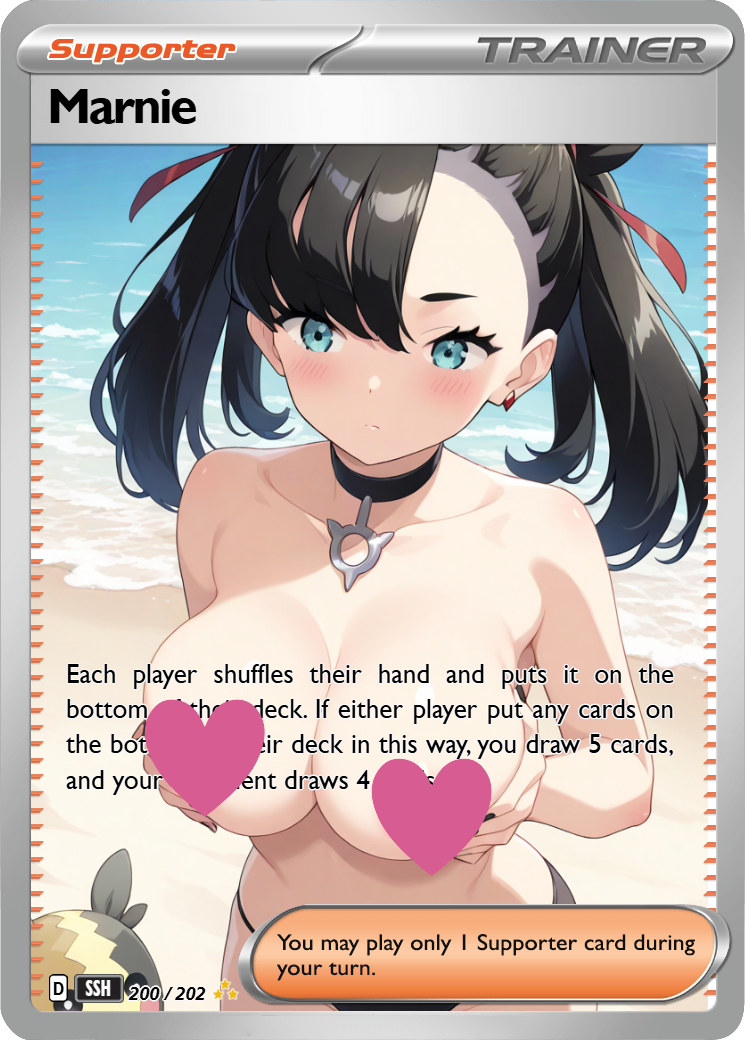 Marnie 250/190 NSFW Waifu  pokemon Foil Proxy