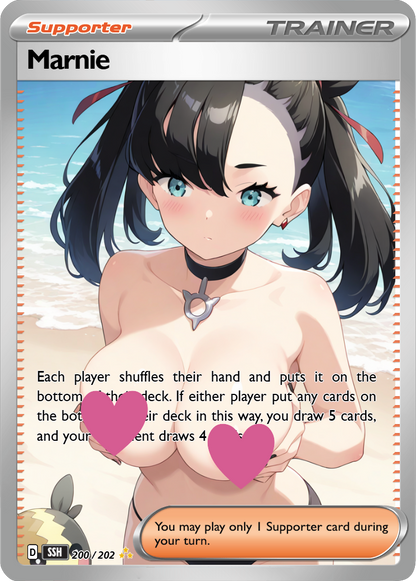Marnie 250/190 NSFW Waifu  pokemon Foil Proxy