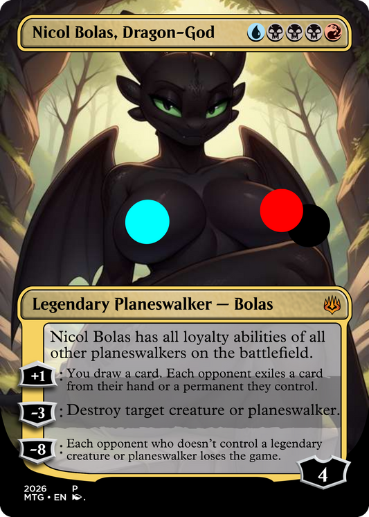 Nicol Bolas, Dragon-God, NSFW Waifu MTG Foil Proxy