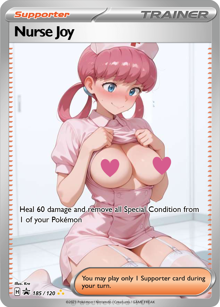 Nurse Joy NSFW Waifu Furry pokemon Foil Proxy