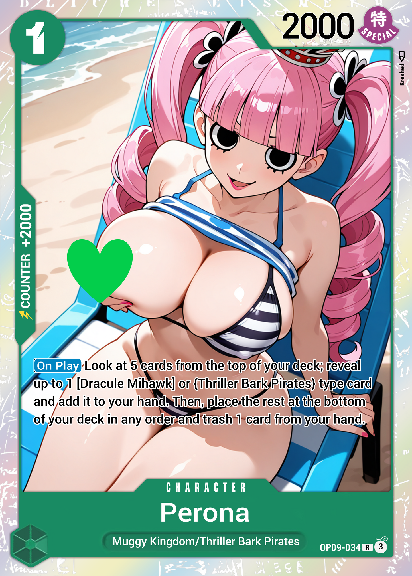 One Piece Perona OP09-034 Character Proxy Card Holo NSFW