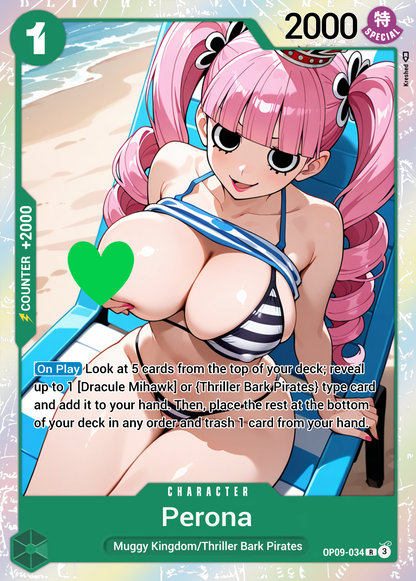 One Piece Perona OP09-034 Character Proxy Card Holo NSFW