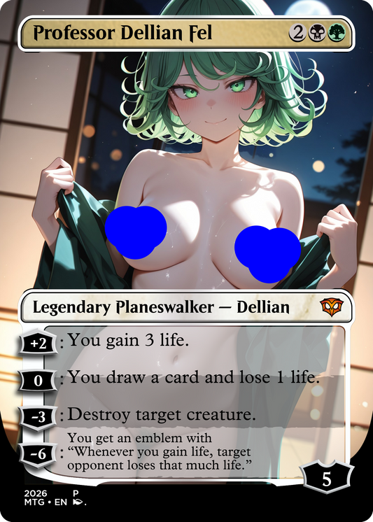 Professor Dellian Fel, NSFW Waifu MTG Foil Proxy
