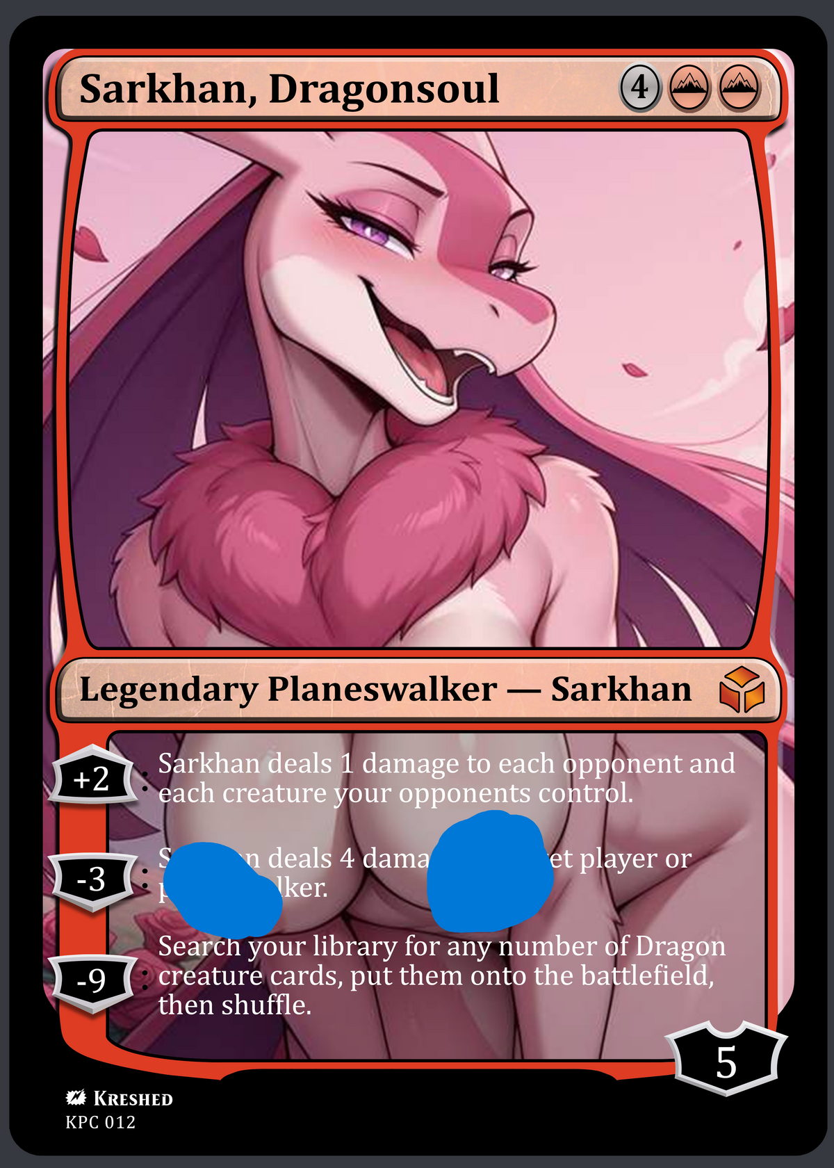 Sarkhan, Drangonsoul - Furry NSFW Waifu MTG Foil Proxy