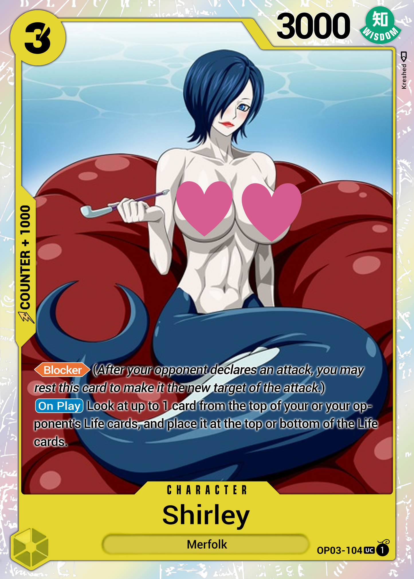 One Piece Shirley OP03-104 Character Proxy Card Holo NSFW