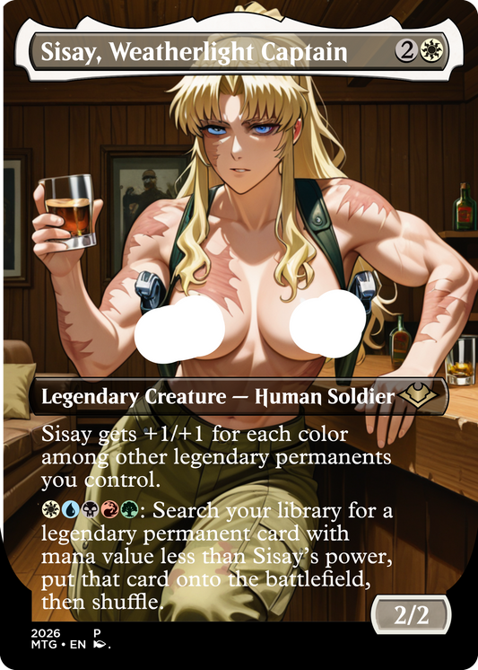Sisay, Weatherlight Captain, NSFW Waifu MTG Foil Proxy
